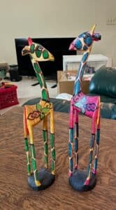 Hand-Carved-Painted-Wooden-Giraffe-Figurines-Set-of-Folk-Art-Style