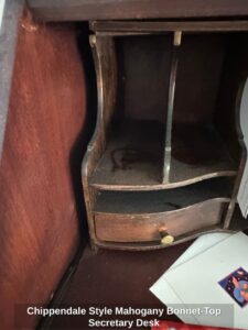 Chippendale-Style-Mahogany-Bonnet-Top-Secretary-Desk-fourth-image