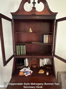 Chippendale-Style-Mahogany-Bonnet-Top-Secretary-Desk-second-image