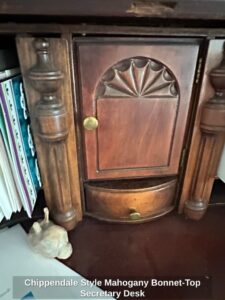 Chippendale-Style-Mahogany-Bonnet-Top-Secretary-Desk-third-image