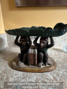 Denzine-Hand-Painted-Monkey-Sculpture-Holding-Leaf-Dish
