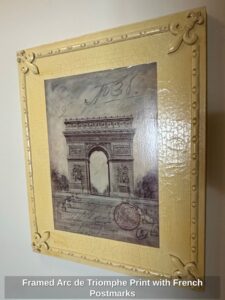 Framed-Arc-de-Triomphe-Print-with-French-Postmarks
