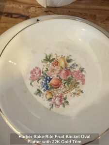 Harker-Bake-Rite-Fruit-Basket-Oval-Platter-with-K-Gold-Trim