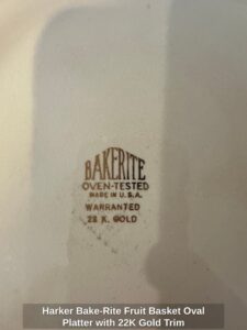 Harker-Bake-Rite-Fruit-Basket-Oval-Platter-with-K-Gold-Trim-second-image