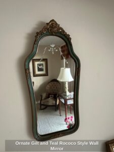 Ornate-Gilt-and-Teal-Rococo-Style-Wall-Mirror