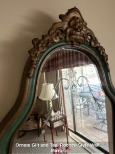 Ornate-Gilt-and-Teal-Rococo-Style-Wall-Mirror-second-image