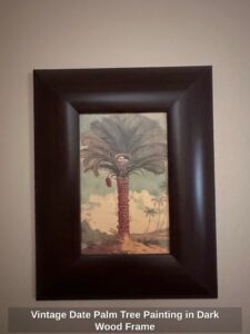 Vintage-Date-Palm-Tree-Painting-in-Dark-Wood-Frame