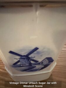 Vintage-Ditmar-Urbach-Sugar-Jar-with-Windmill-Scene-third-image