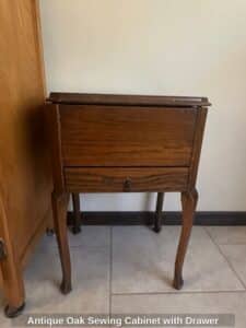 Antique-Oak-Sewing-Cabinet-with-Drawer