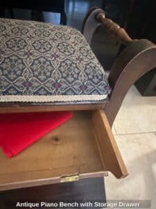 Antique-Piano-Bench-with-Storage-Drawer-third-image