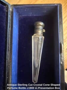 Antique-Sterling-Cut-Crystal-Cone-Shaped-Perfume-Bottle-c-in-Presentation-Box-second-image