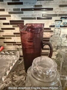 Blenko-Amethyst-Crackle-Glass-Pitcher-1