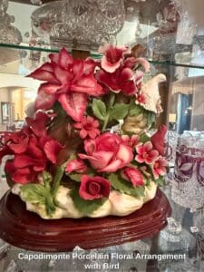 Capodimonte-Porcelain-Floral-Arrangement-with-Bird