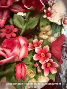 Capodimonte-Porcelain-Floral-Arrangement-with-Bird-second-image