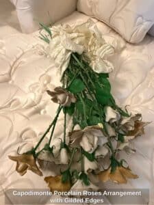 Capodimonte-Porcelain-Roses-Arrangement-with-Gilded-Edges-second-image