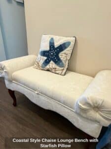 Coastal-Style-Chaise-Lounge-Bench-with-Starfish-Pillow-second-image