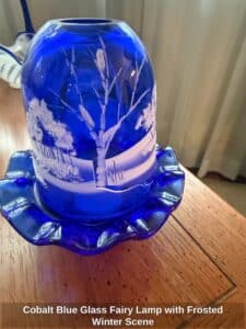Cobalt-Blue-Glass-Fairy-Lamp-with-Frosted-Winter-Scene-second-image-1