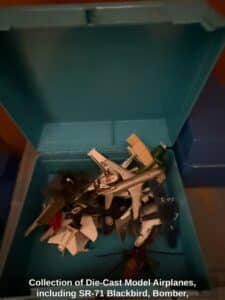 Collection-of-Die-Cast-Model-Airplanes-including-SR-Blackbird-Bomber-Biplane-Fighter-Jet-and-Helicopter