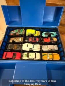 Collection-of-Die-Cast-Toy-Cars-in-Blue-Carrying-Case