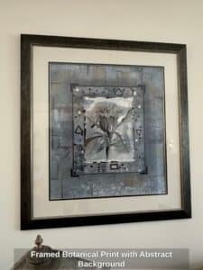 Framed-Botanical-Print-with-Abstract-Background-1