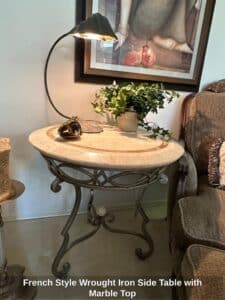 French-Style-Wrought-Iron-Side-Table-with-Marble-Top-1