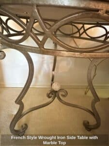French-Style-Wrought-Iron-Side-Table-with-Marble-Top-second-image-1