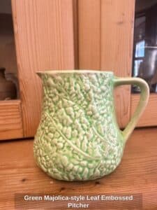 Green-Majolica-style-Leaf-Embossed-Pitcher