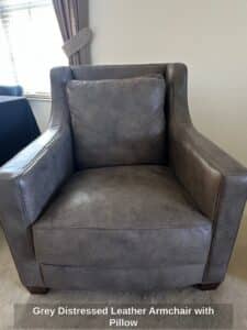 Grey-Distressed-Leather-Armchair-with-Pillow-1