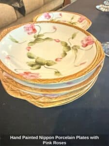 Hand-Painted-Nippon-Porcelain-Plates-with-Pink-Roses-1