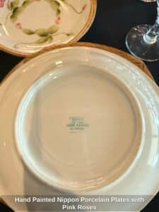 Hand-Painted-Nippon-Porcelain-Plates-with-Pink-Roses-second-image-1