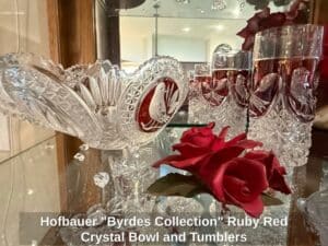 Hofbauer-Byrdes-Collection-Ruby-Red-Crystal-Bowl-and-Tumblers