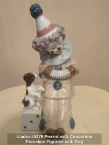 Lladro-Pierrot-with-Concertina-Porcelain-Figurine-with-Dog