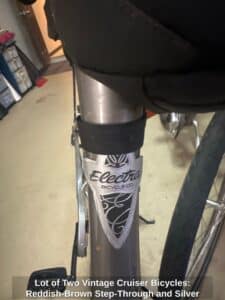Lot-of-Two-Vintage-Cruiser-Bicycles-Reddish-Brown-Step-Through-and-Silver-Hybrid-second-image