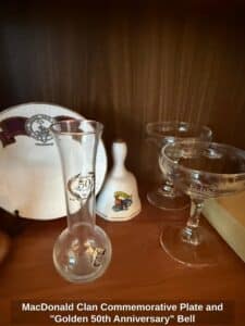 MacDonald-Clan-Commemorative-Plate-and-Golden-th-Anniversary-Bell-1