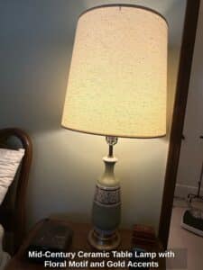 Mid-Century-Ceramic-Table-Lamp-with-Floral-Motif-and-Gold-Accents-1