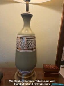 Mid-Century-Ceramic-Table-Lamp-with-Floral-Motif-and-Gold-Accents-second-image-1
