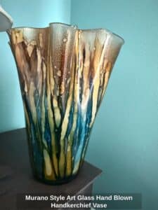Murano-Style-Art-Glass-Hand-Blown-Handkerchief-Vase