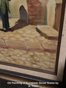 Oil-Painting-of-European-Street-Scene-by-A.-Thiel-second-image