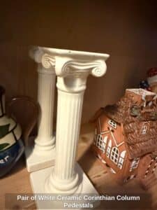 Pair-of-White-Ceramic-Corinthian-Column-Pedestals