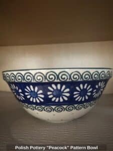 Polish-Pottery-Peacock-Pattern-Bowl