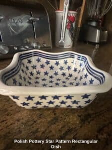 Polish-Pottery-Star-Pattern-Rectangular-Dish