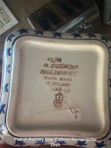 Polish-Pottery-Star-Pattern-Rectangular-Dish-second-image
