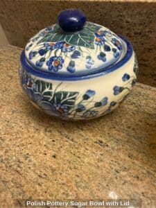Polish-Pottery-Sugar-Bowl-with-Lid