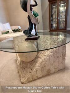 Postmodern-Mactan-Stone-Coffee-Table-with-Glass-Top-third-image