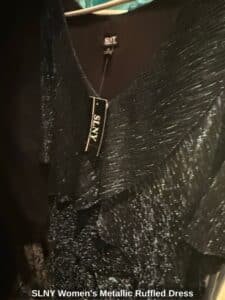 SLNY-Womens-Metallic-Ruffled-Dress-1