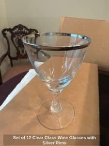 Set-of-Clear-Glass-Wine-Glasses-with-Silver-Rims-second-image-1