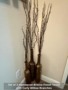 Set-of-Hammered-Bronze-Finish-Vases-with-Curly-Willow-Branches