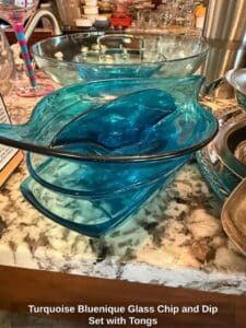 Turquoise-Bluenique-Glass-Chip-and-Dip-Set-with-Tongs-1