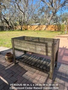 VEIKOUS-in.-L-x-in.-W-x-in.-H-Carbonized-Cedar-Raised-Garden-Bed
