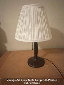 Vintage-Art-Deco-Table-Lamp-with-Pleated-Fabric-Shade